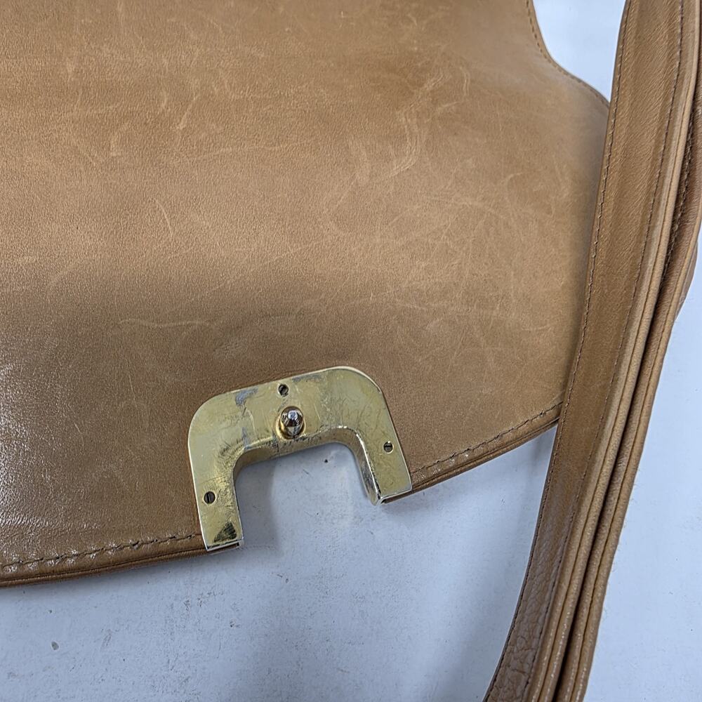 Vintage Gucci Micro GG Crossbody Bag 1970s Tan Canvas Italy Brass Lock Brown - Picture 10 of 16